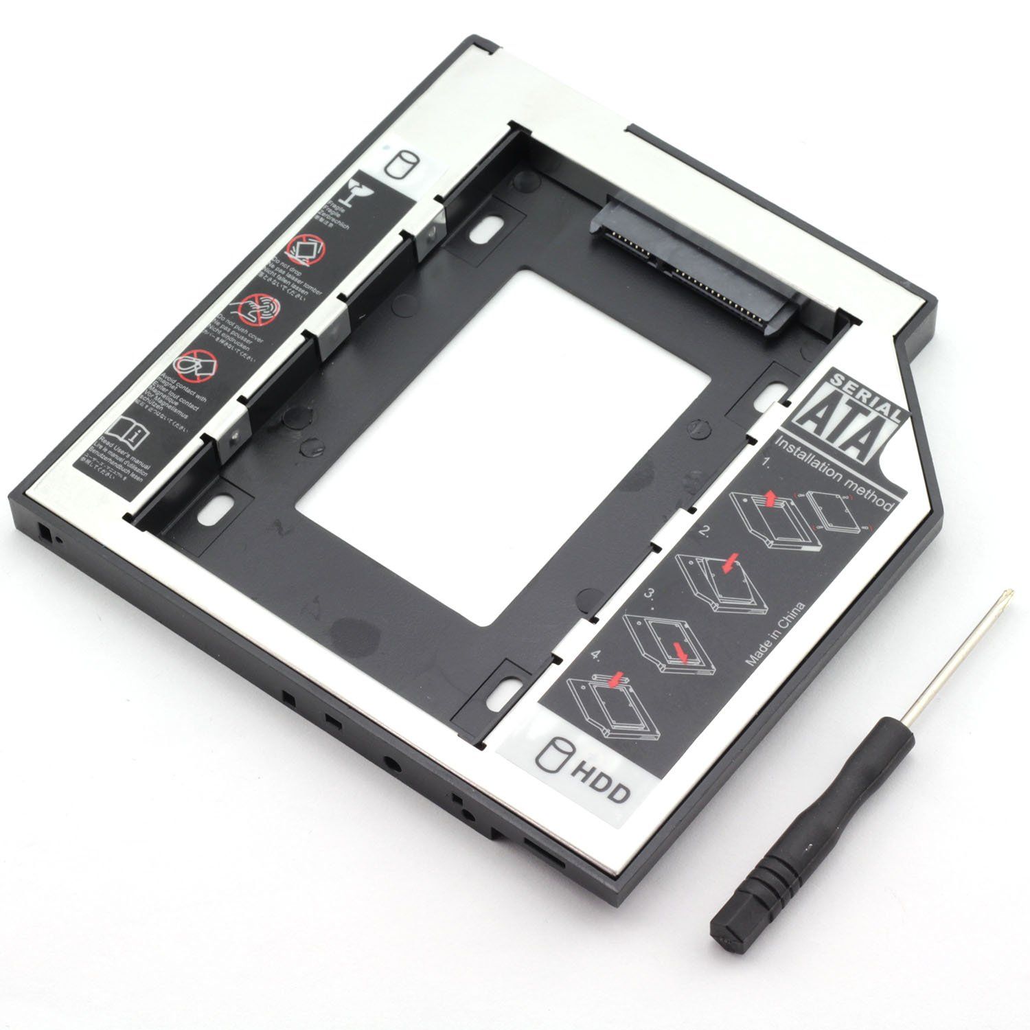 Universal 9.5Mm Second Hdd Caddy Sata 3.0 Hard Drive Adapter Ssd Hdd Hard Disk Enclosure Case for Laptop Optical Drive Bay