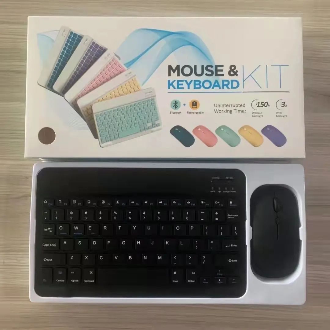 Wireless Rechargeable Mini Keyboard and Mouse Kit for Computer Mobile Tablets Laptop Keyboard and Mouse Kit