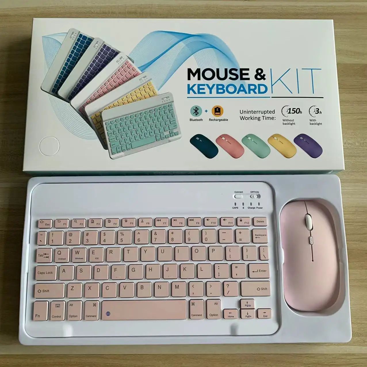 Wireless Rechargeable Mini Keyboard and Mouse Kit for Computer Mobile Tablets Laptop Keyboard and Mouse Kit