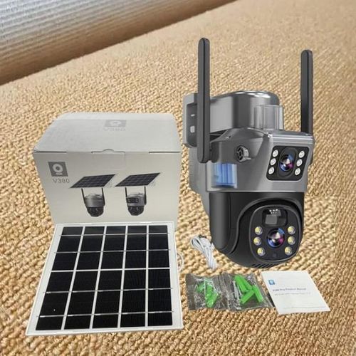 SIM CARD Solar Camera DUAL LENS 4G Outdoor Low Powered Camara PIR Humanoid Detection CCTV