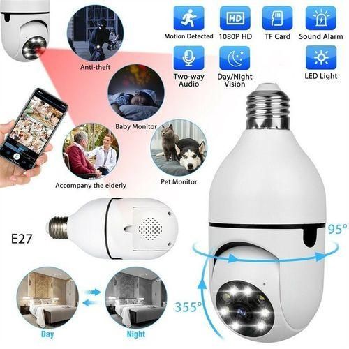 360° PTZ PANORAMIC WIRELESS CCTV BULB SECURITY WIFI CAMERA