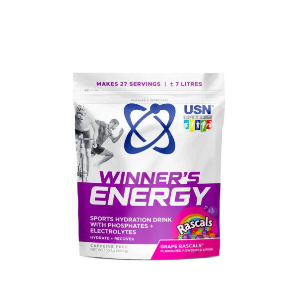 USN WINNER’S ENER-G EXTREME SPORTS HYDRATION DRINK WITH ADDED CAFFEINE 500G  electrolyte