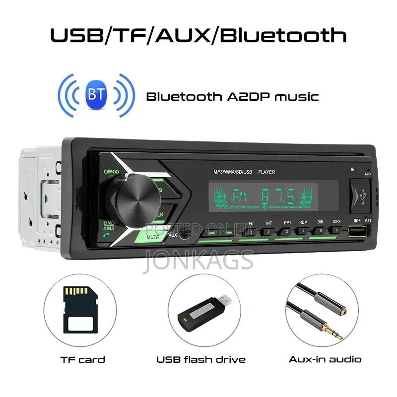 1 Din Car Stereo Radio AM/FM Bluetooth Stereo Mp3 Player Voice Control 2 Usb