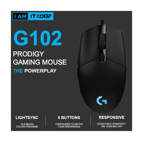 Logitech G102 6 Keys 8000 DPI Wired Optical Gaming Mouse