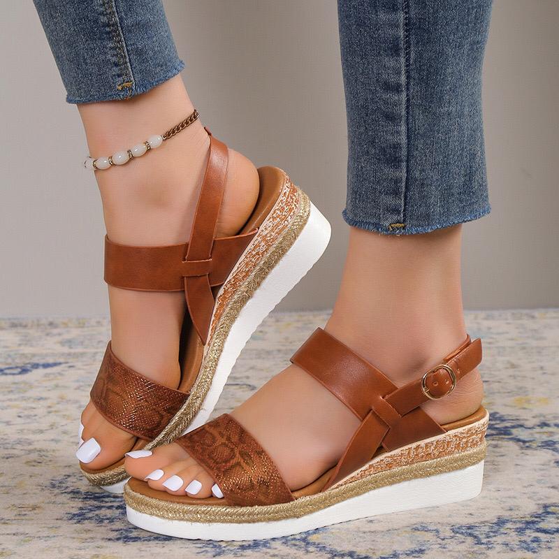 Ladies open wedge sandals