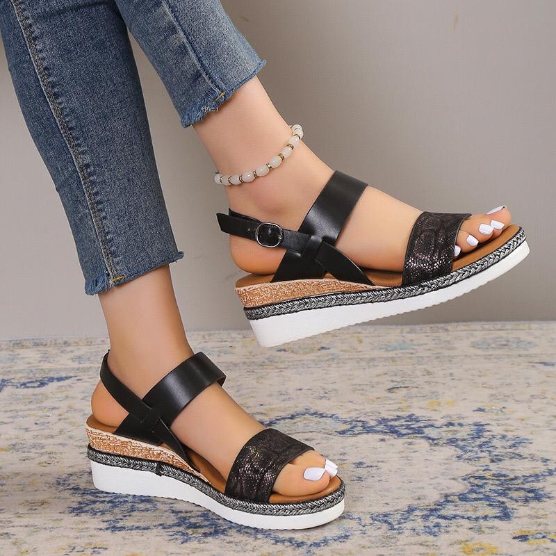 Ladies open wedge sandals