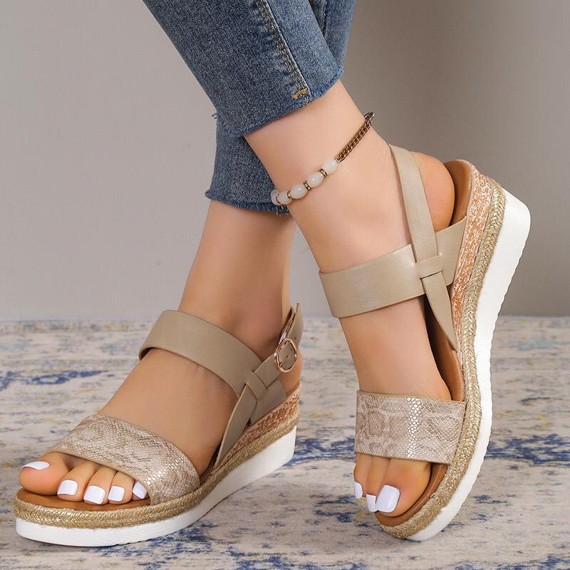 Ladies open wedge sandals