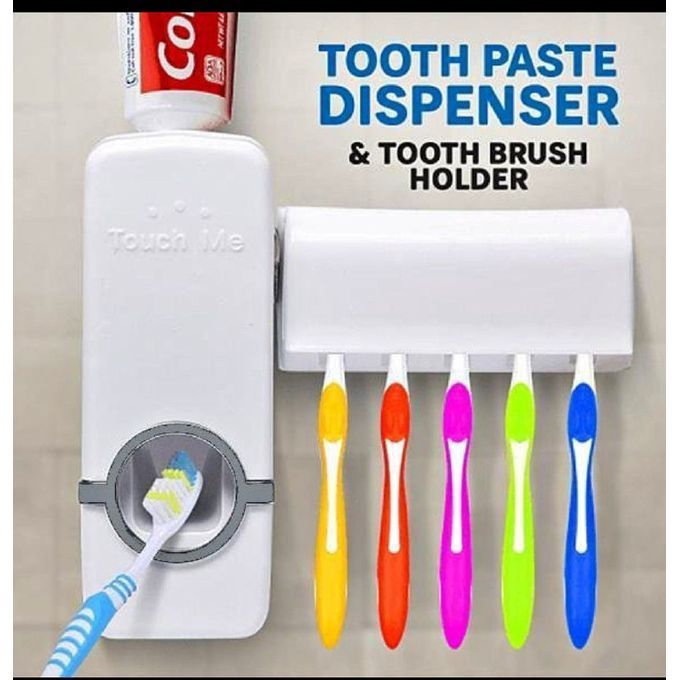 Toothpaste Dispenser + Toothbrush Set