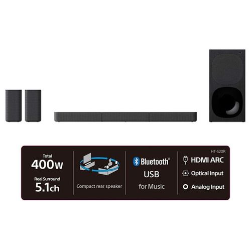 Sony HT-S20R 5.1ch Dolby Digital Home Cinema Soundbar 400W