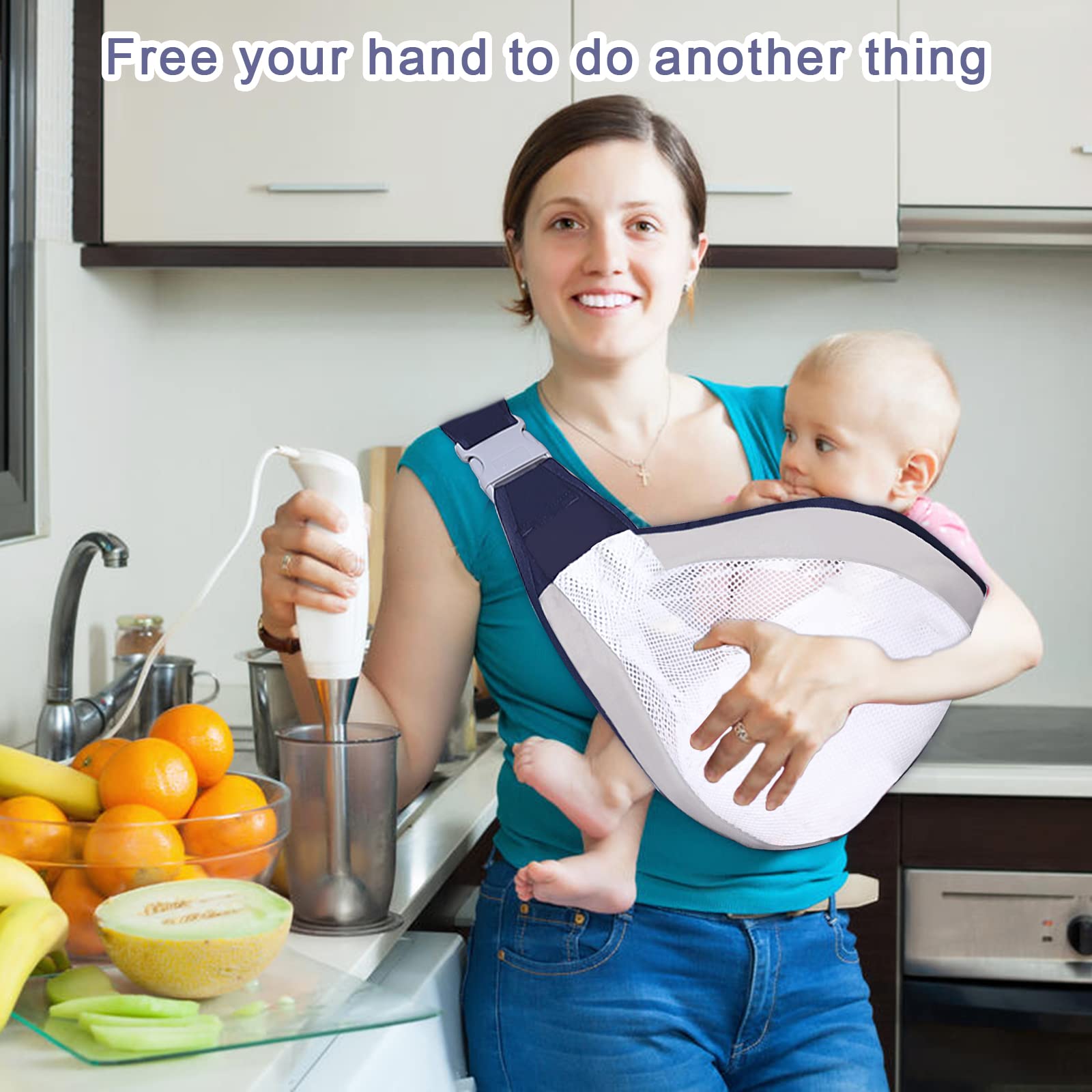 Baby S-ling Carrier，Adjustable Holder,Ergonomic Strap,Shoulder Labor-Saving Baby Half Wrapped S-ling Hip Carrier with Breathable Mesh for Newborn 0009