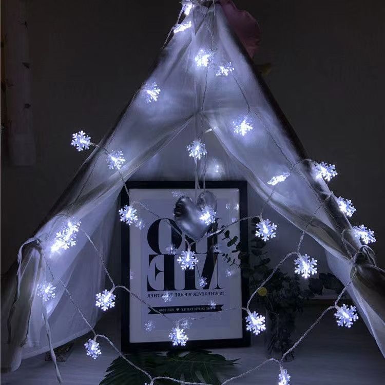 Snowflake Lights, 1.5m to 10m,10 to 80 LED Christmas/Festival Twinkle Snowflake String Lights,Battery Operated, 8 Modes Twinkle Light Waterproof for Outdoor Indoor Tree Room Decor, Warm White 1025