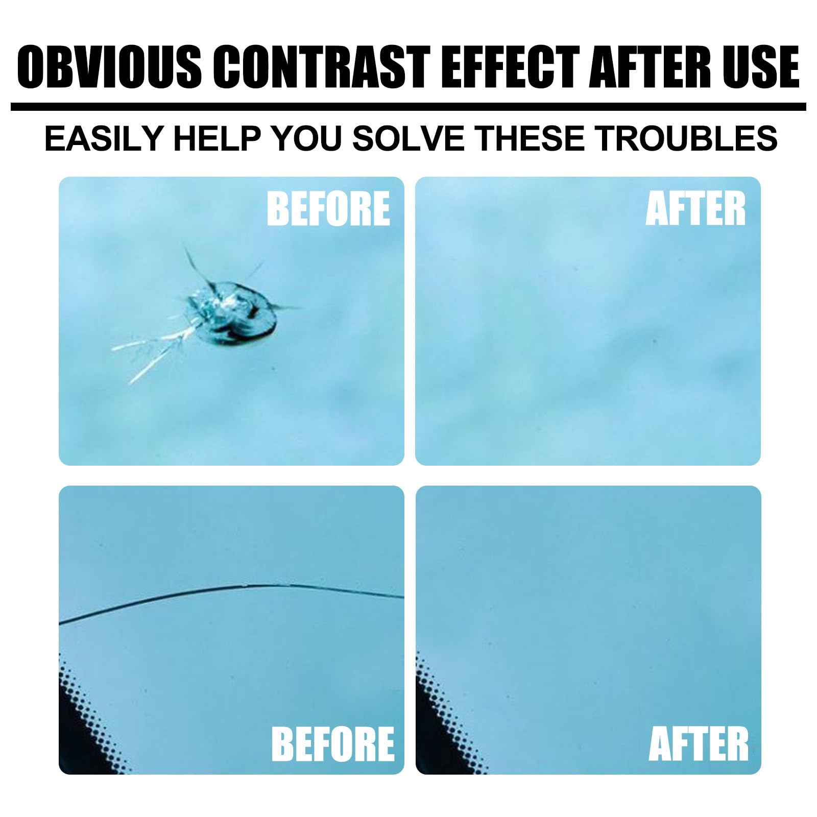 Windshield Crack Repair Kit, Car Window Cracks Gone Glass Repair Fluid, Windshield Repair Resin, Windshield Crack Repair Fluid Window, Nano Glass Repair Kit for Chips and Cracks 20ml Set（bllh106y）