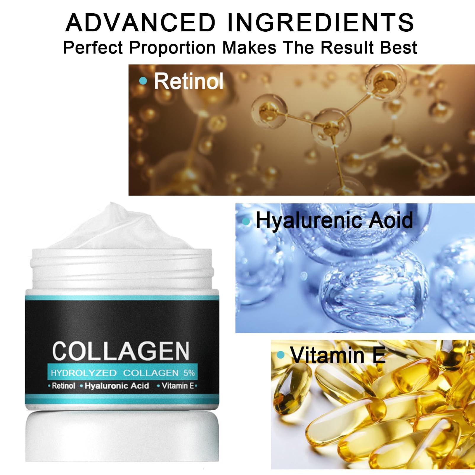 Collagen Cream for Eliminate Wrinkles,Face Moisturizer Cream,Anti-wrinkle Cream,Reduce Fine Lines and Dryness,Day & Night Skin Care Skin Tightening Cream，Suitable for Both Men and Women
