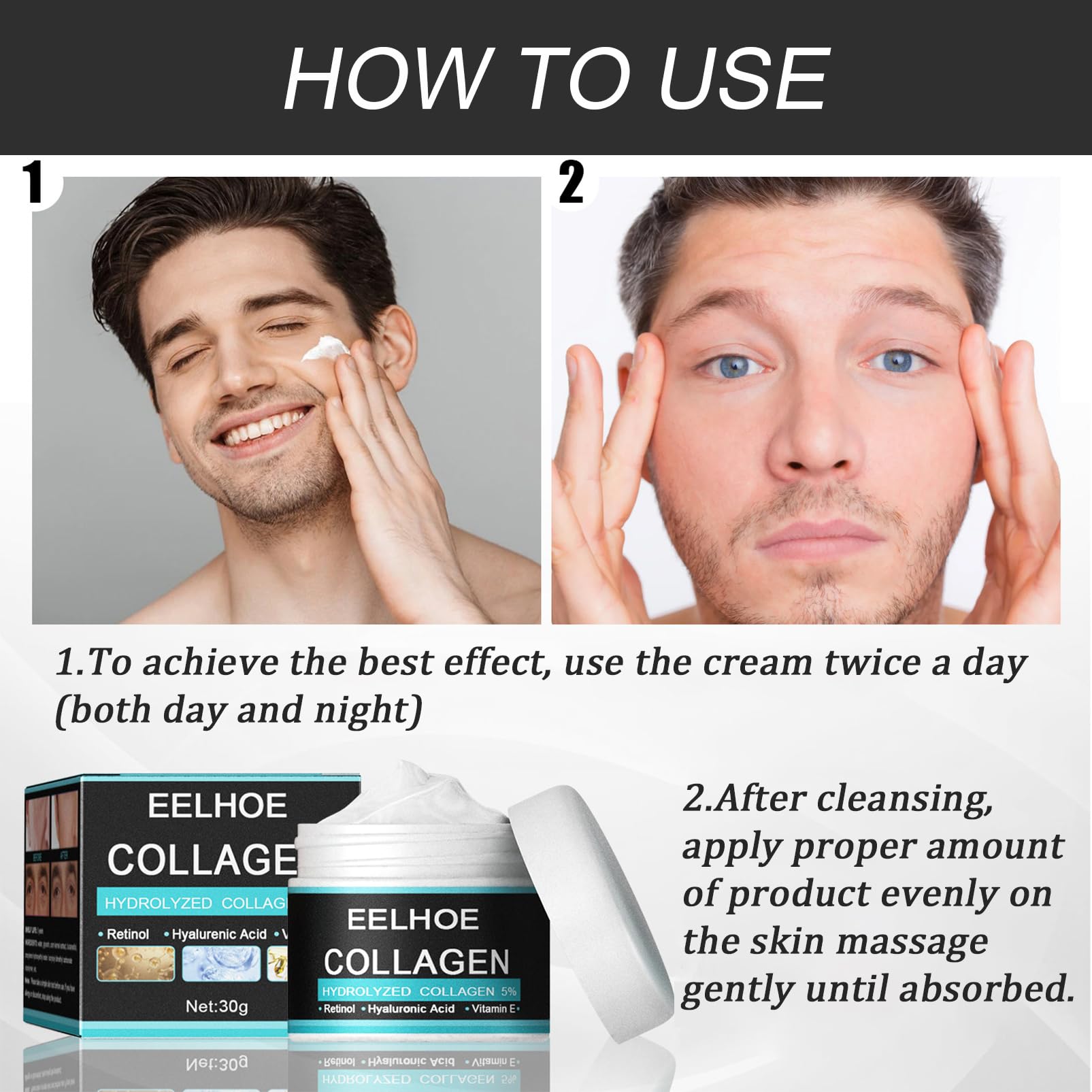 Collagen Cream for Eliminate Wrinkles,Face Moisturizer Cream,Anti-wrinkle Cream,Reduce Fine Lines and Dryness,Day & Night Skin Care Skin Tightening Cream，Suitable for Both Men and Women