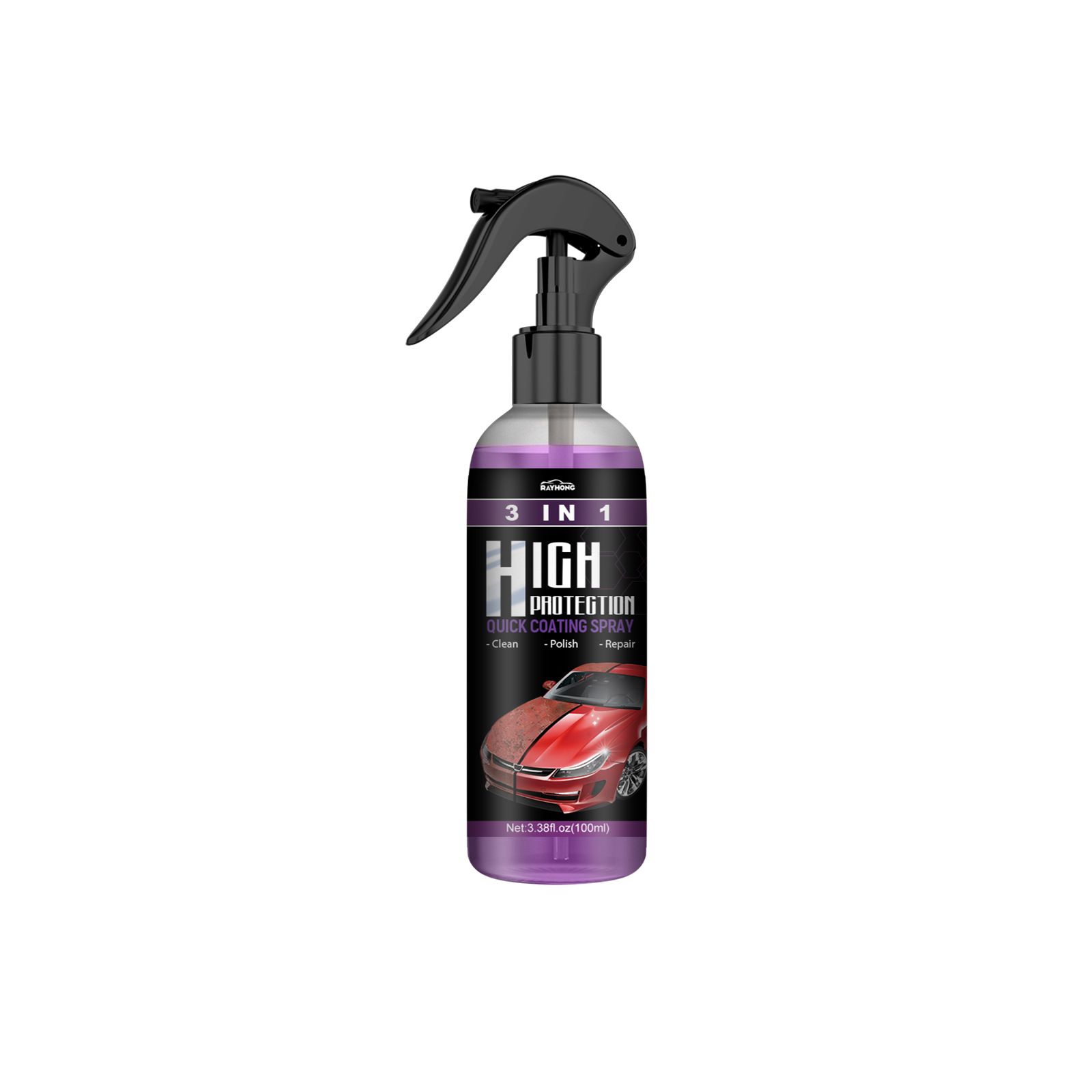 3 in 1 High Protection Quick Coating Spray,3 in 1 High Protection Fast Car Ceramic Coating Spray, Car Scratch Nano Repair Spray, Fast car Coating Spray, Easy to use and Clean,Fast fine Scratch Repair