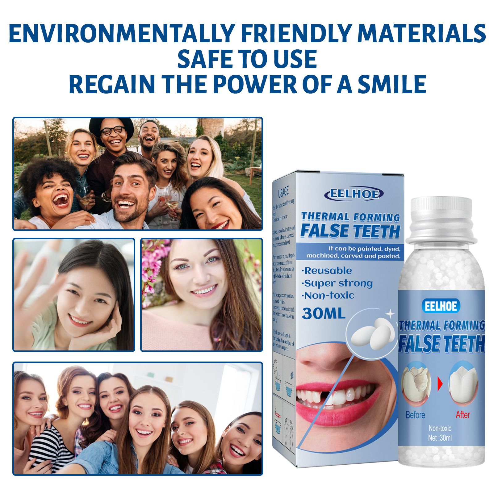Tooth Repair-Filling Fix The Missing and Broken Tooth or Adhesive The Denture Fake Teeth,Shapeable dental adhesive, denture decoration, temporary filling, dental adhesive, filling of cavities and gaps