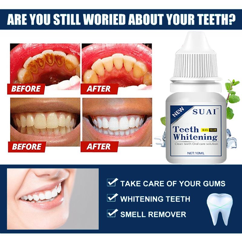 Quick and easy👍10ml Teeth Whitening Teeth Cleaning Mousse Mouthwash Toothpaste Remove Tartar Oral Health Stain Removal Freshen Breath Remove Plaque Stains Oral Odor Bright and tartar remover