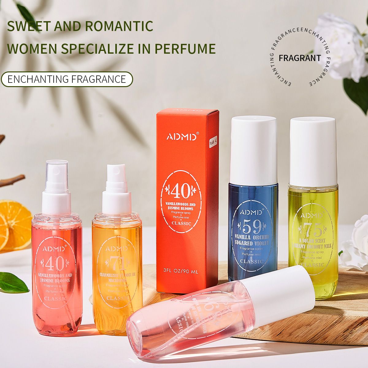 90ML women's perfume fragrance spray, non-alcoholic perfume, natural plant extract quenching, lasting fragrance 8-12 hours, young people's fashion must-have products!