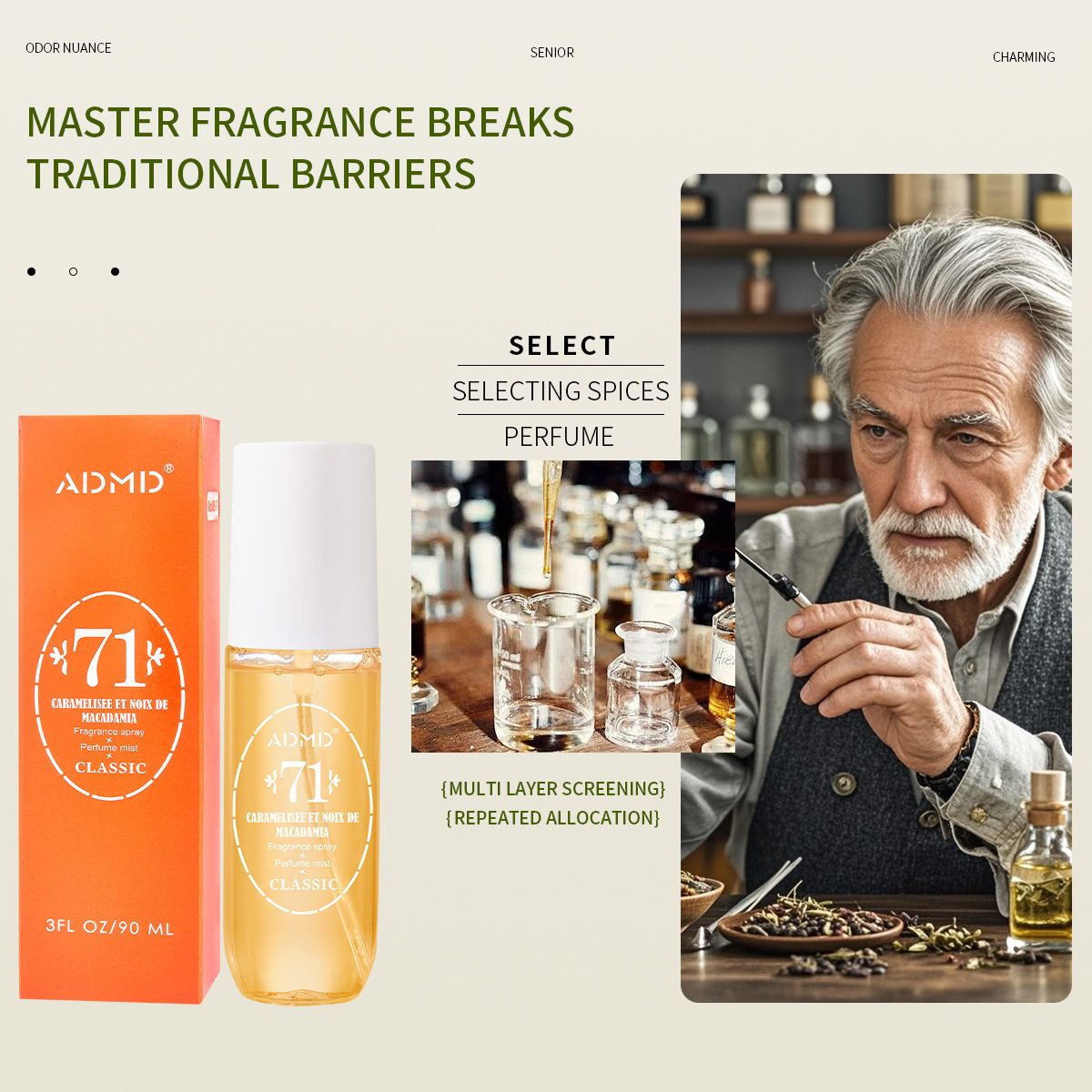 90ML women's perfume fragrance spray, non-alcoholic perfume, natural plant extract quenching, lasting fragrance 8-12 hours, young people's fashion must-have products!