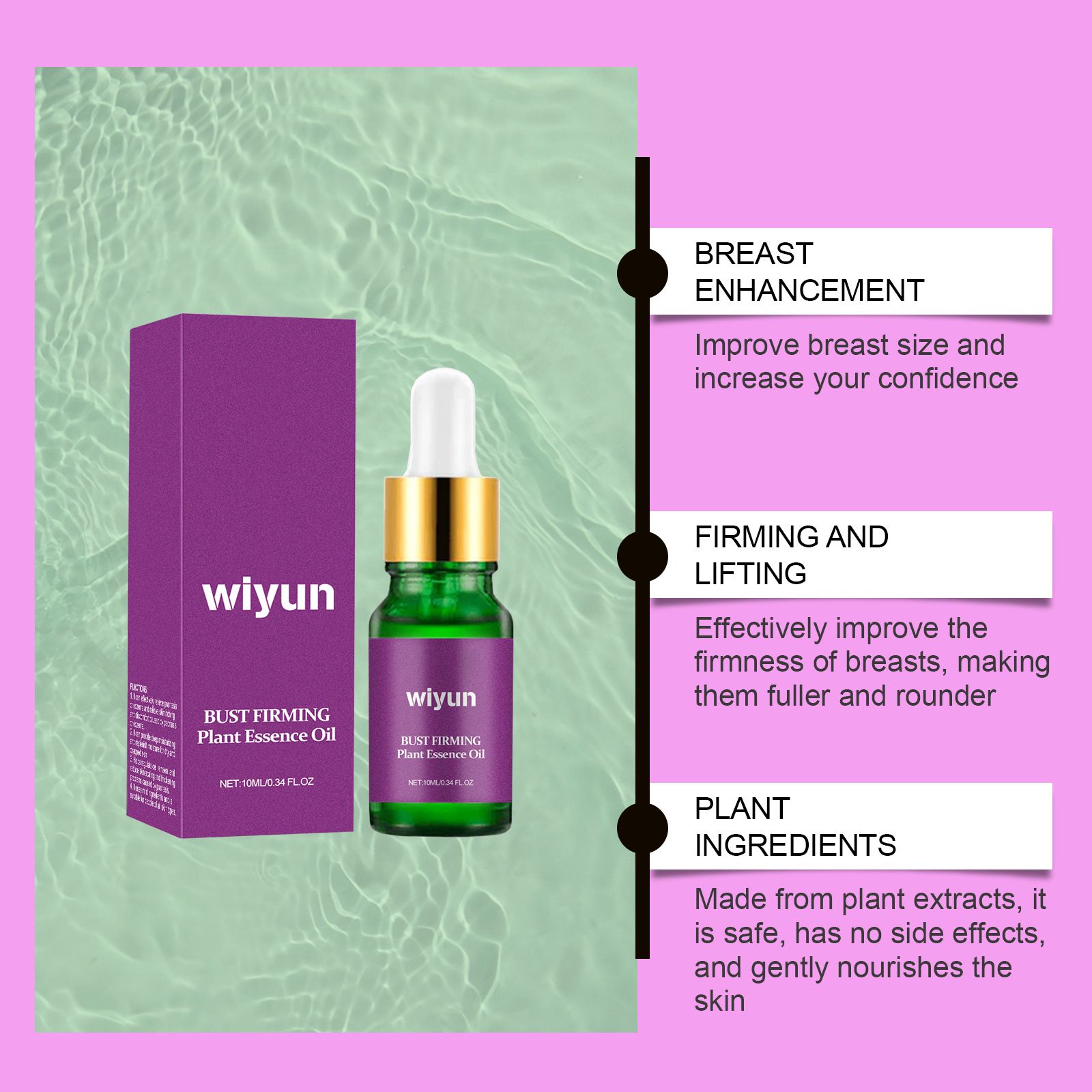 Bust Firming Natural Essence Oil, Breast Lifting Organic Essence Serum, Breast Enhancement Oil
