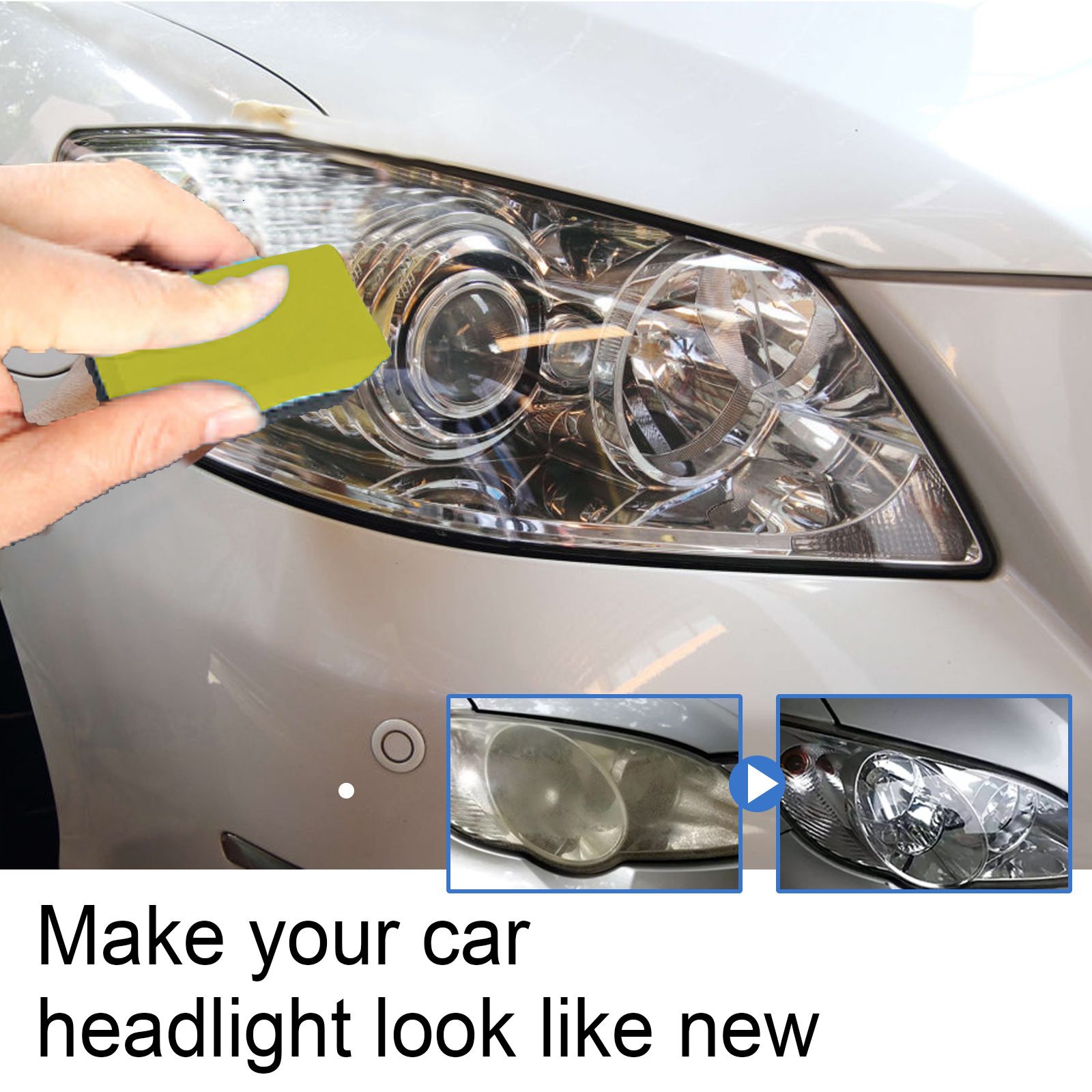 INNOVATIVE HEADLGHT REPAIR POUSH ! Car headlight restoration liquid, car lamp crystallisation refurbishment restorer, lampshade yellow to white bright, fuzzy to clear