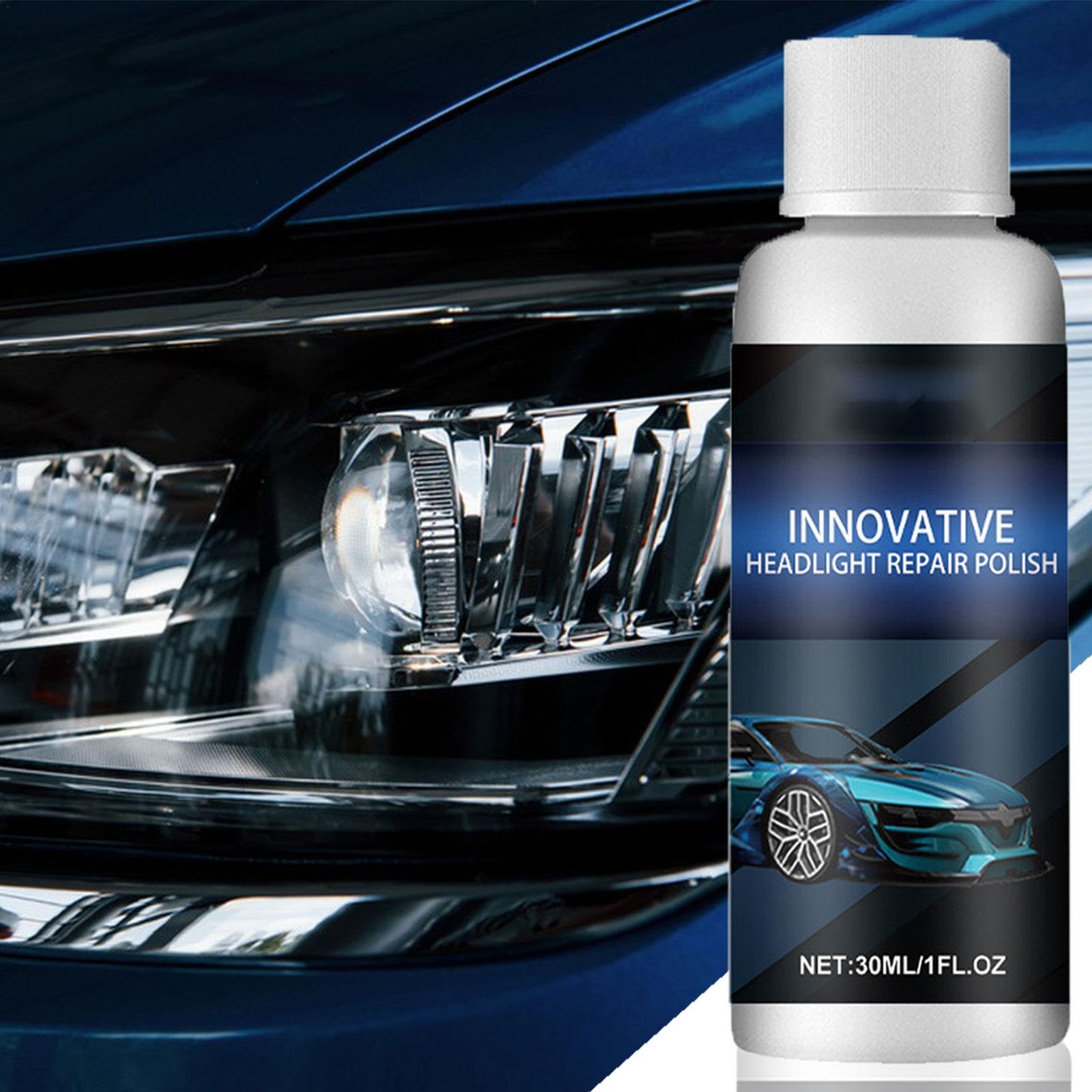 INNOVATIVE HEADLGHT REPAIR POUSH ! Car headlight restoration liquid, car lamp crystallisation refurbishment restorer, lampshade yellow to white bright, fuzzy to clear