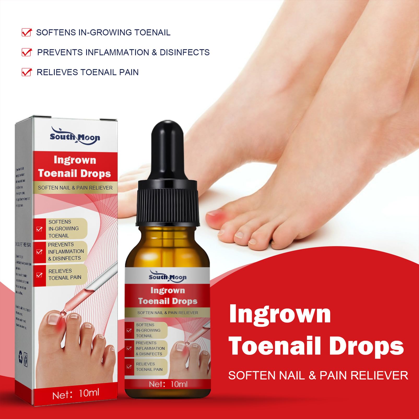Onychomycosis Antibacterial，Ingrown Toenail Drops，solution Eliminate nail diseases on hands and feet painlessly for Thickening,Deformation，Brittle, Discoloured,Broken Nails