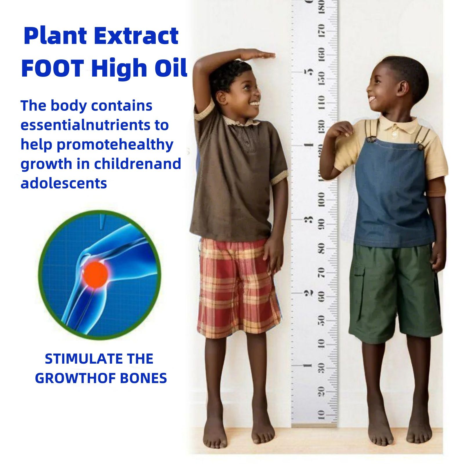 Height Growth Oil, Nature Herbal Increased Essential Oil, 10 ml Height Growth Foot Oil, Safe Mild Strong Permeability Height Increasing Essential Oil for Bone Growth
