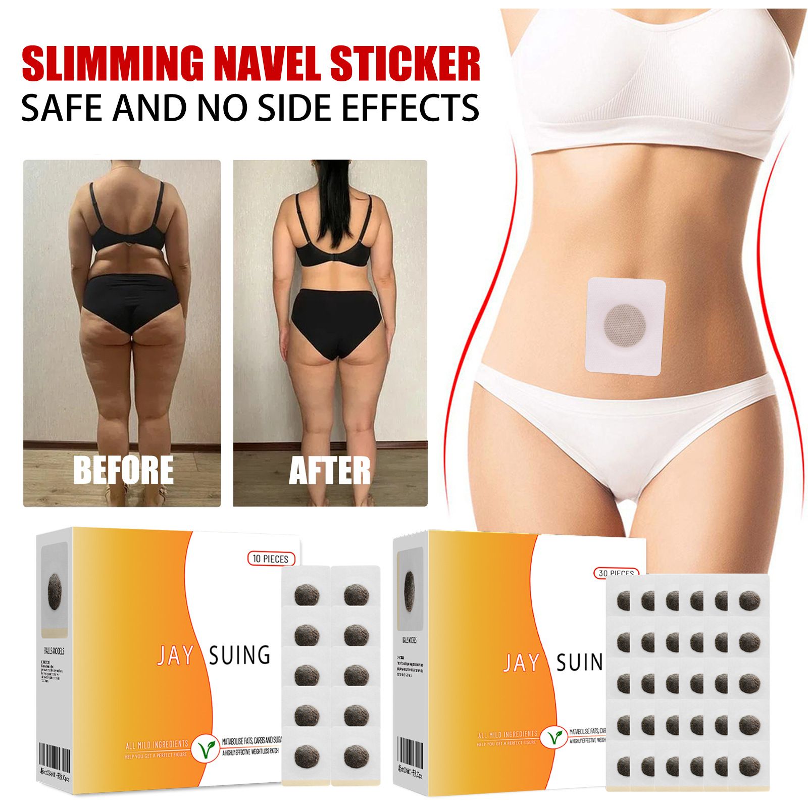 Lazy Slimming Weight Loss Body Shaping Patches，Pack Of 10 Patches - Anti-cellulite - To Burn Belly Fat - For Bucket Size Waist, Belly Fat, Beer Belly Size