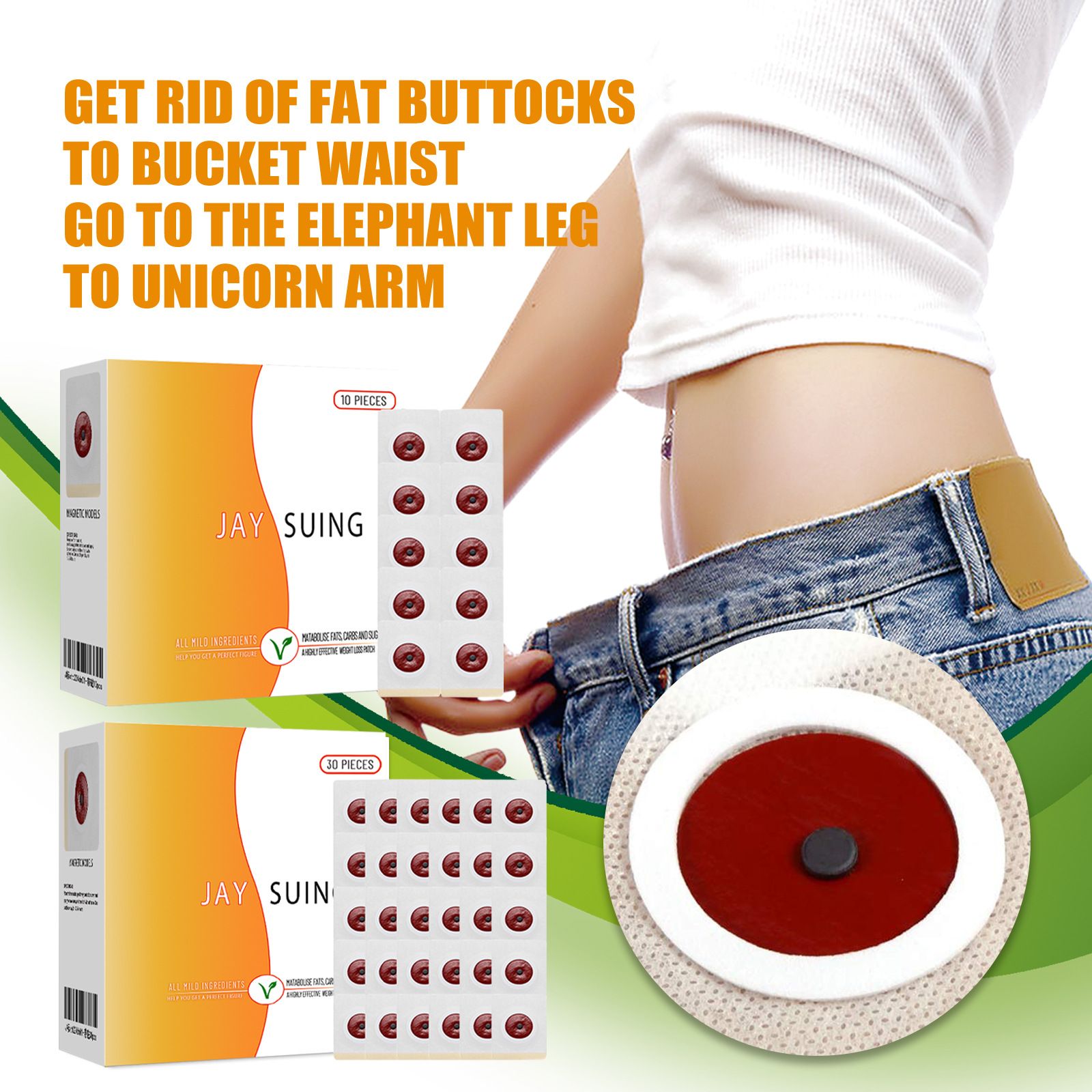 Lazy Slimming Weight Loss Body Shaping Patches，Pack Of 10 Patches - Anti-cellulite - To Burn Belly Fat - For Bucket Size Waist, Belly Fat, Beer Belly Size