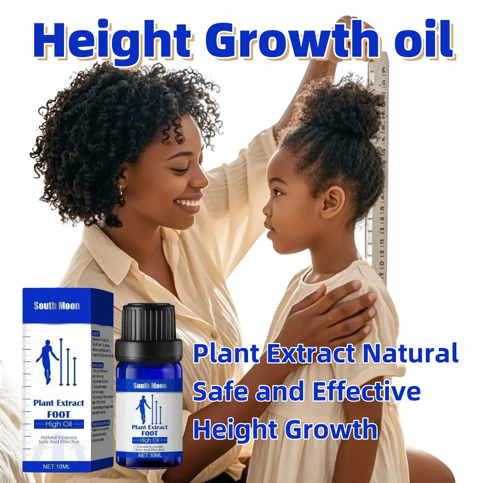 Height Growth Oil, Nature Herbal Increased Essential Oil, 10 ml Height Growth Foot Oil, Safe Mild Strong Permeability Height Increasing Essential Oil for Bone Growth