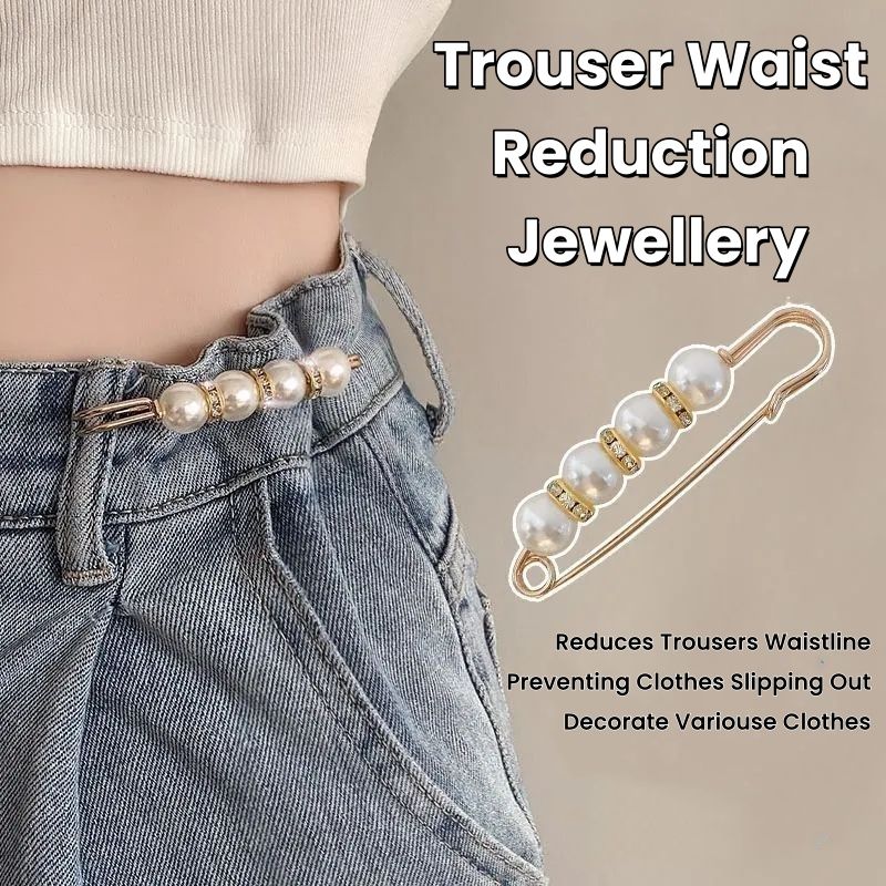 4PCS Multi-purpose Multi-function Imitating Pearl Pin Jewelry, Waist Reduction,pearl Brooch Fixed Girth,decorating Various Clothes/trousers/shirt/dress/sweater/shawl/pant /scarves/jackets/hats/handbag
