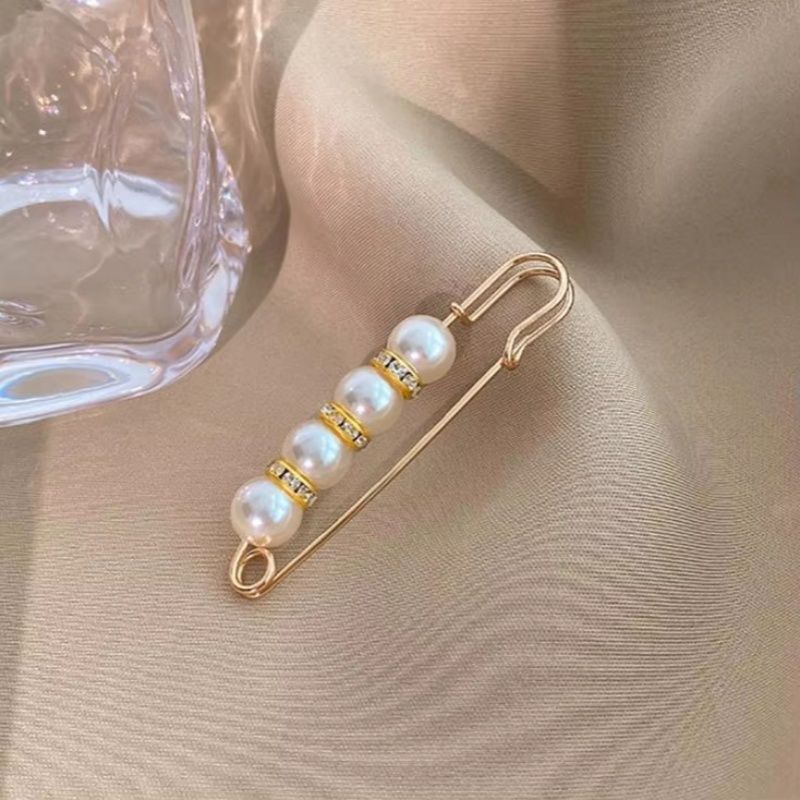 4PCS Multi-purpose Multi-function Imitating Pearl Pin Jewelry, Waist Reduction,pearl Brooch Fixed Girth,decorating Various Clothes/trousers/shirt/dress/sweater/shawl/pant /scarves/jackets/hats/handbag
