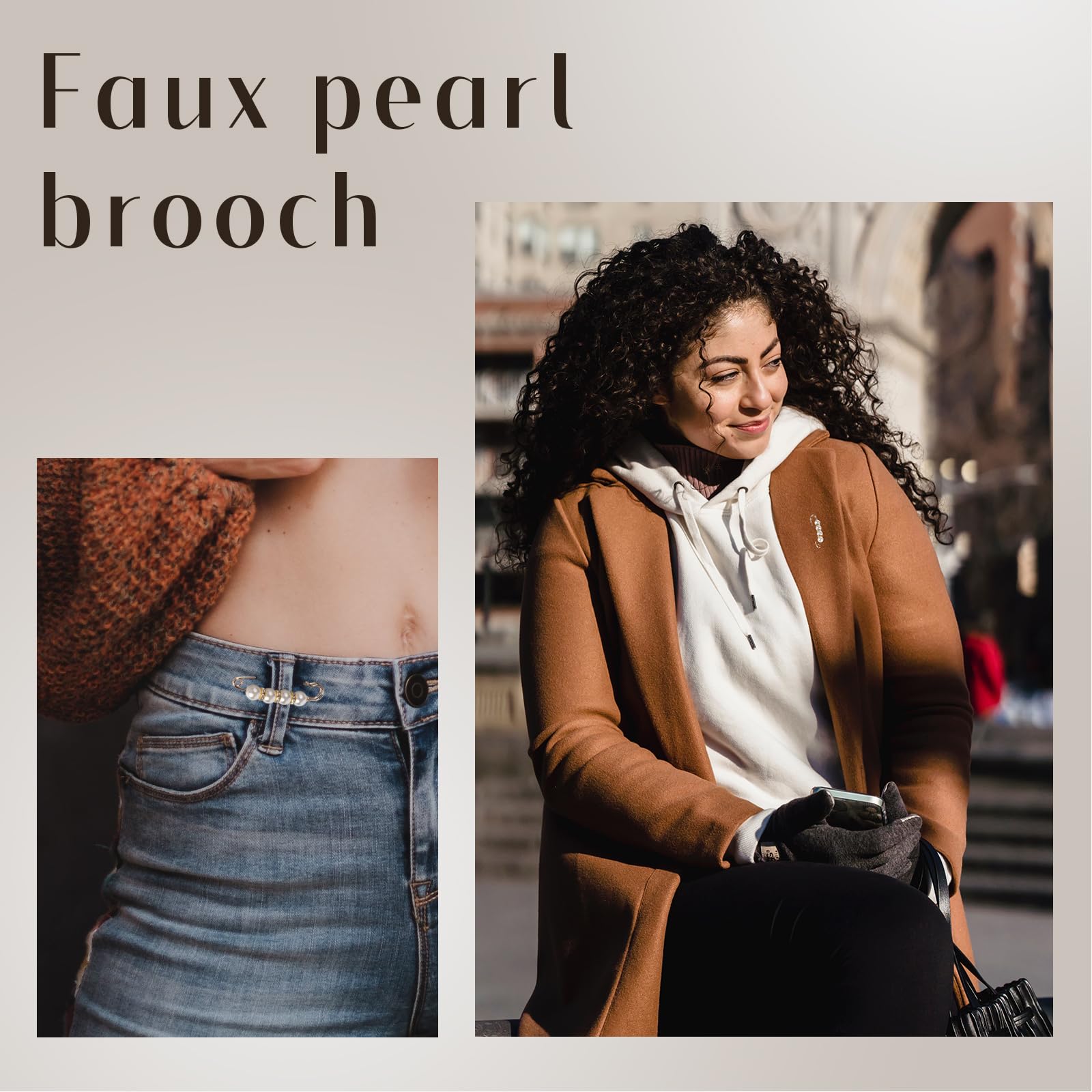 4PCS Multi-purpose Multi-function Imitating Pearl Pin Jewelry, Waist Reduction,pearl Brooch Fixed Girth,decorating Various Clothes/trousers/shirt/dress/sweater/shawl/pant /scarves/jackets/hats/handbag