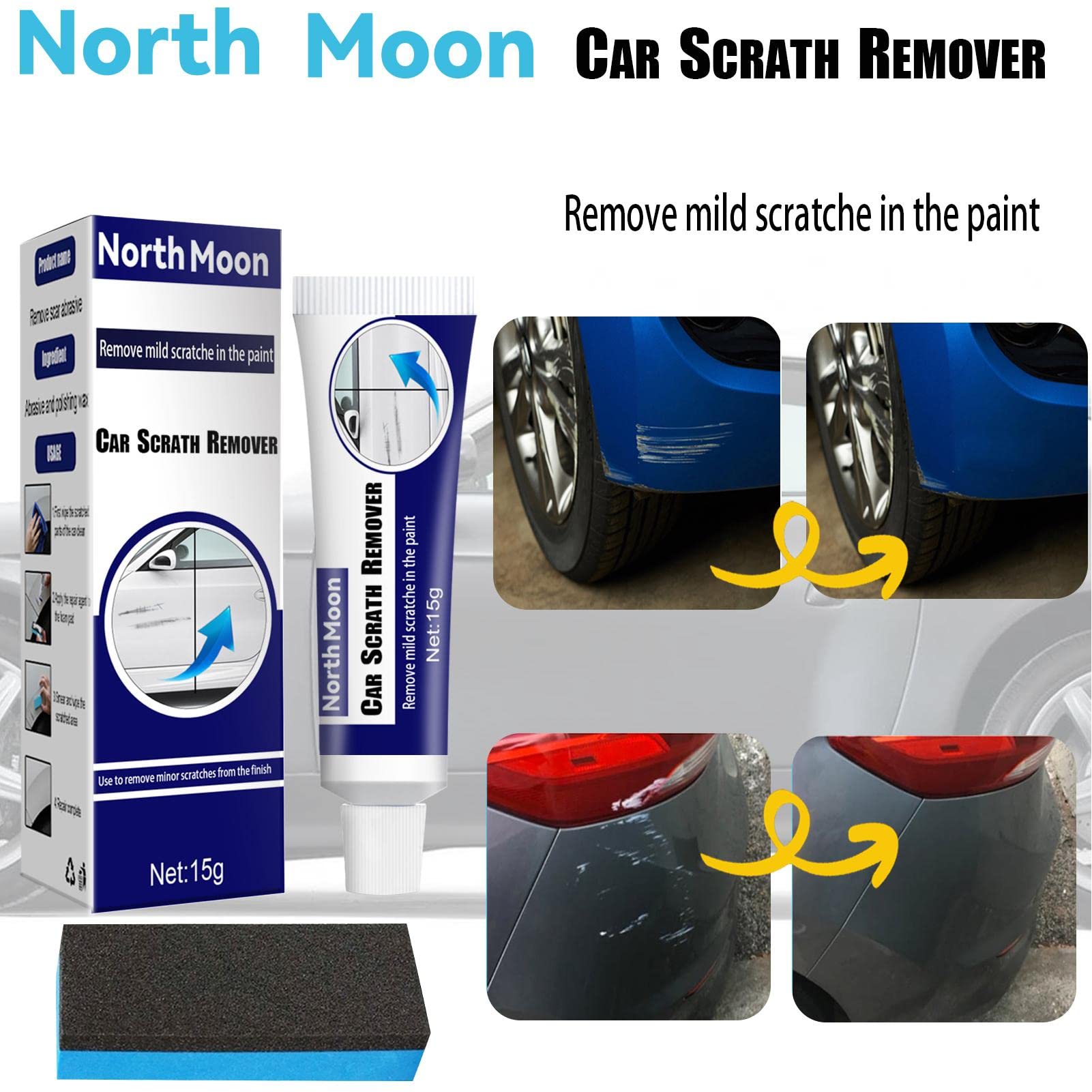 GAR SLIGHT SCRATH REMOVER,Car Wax Repair Supplies, Car Scratch Eliminator, From Scratch Elimination to Glazing, Glass Coating Agent, Car Body Repair Tool,Auto Surface Repair Agent, Car Care