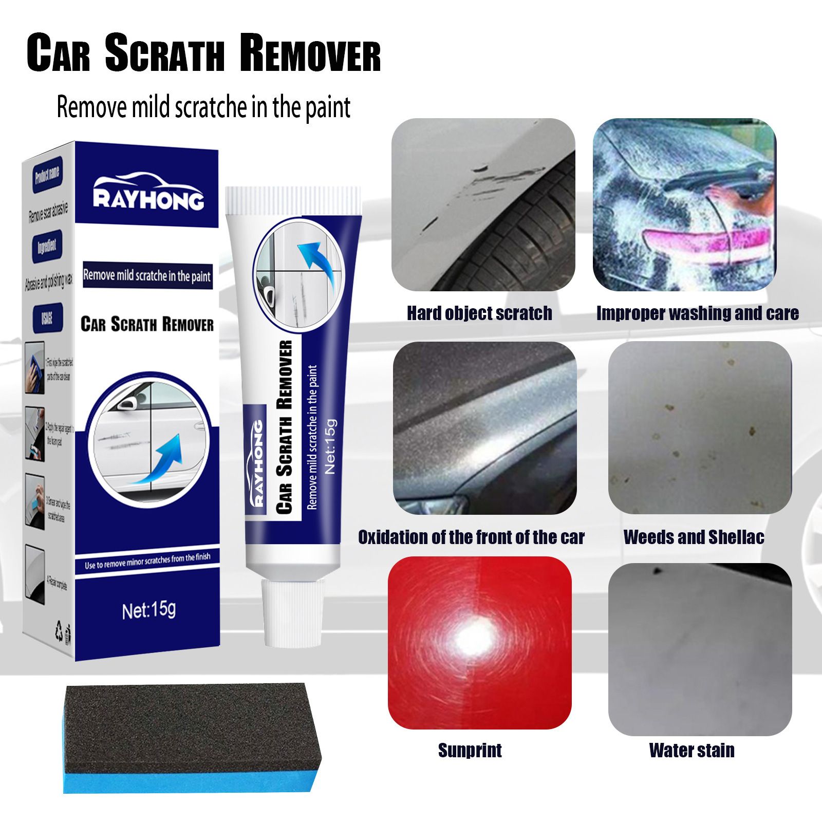 GAR SLIGHT SCRATH REMOVER,Car Wax Repair Supplies, Car Scratch Eliminator, From Scratch Elimination to Glazing, Glass Coating Agent, Car Body Repair Tool,Auto Surface Repair Agent, Car Care