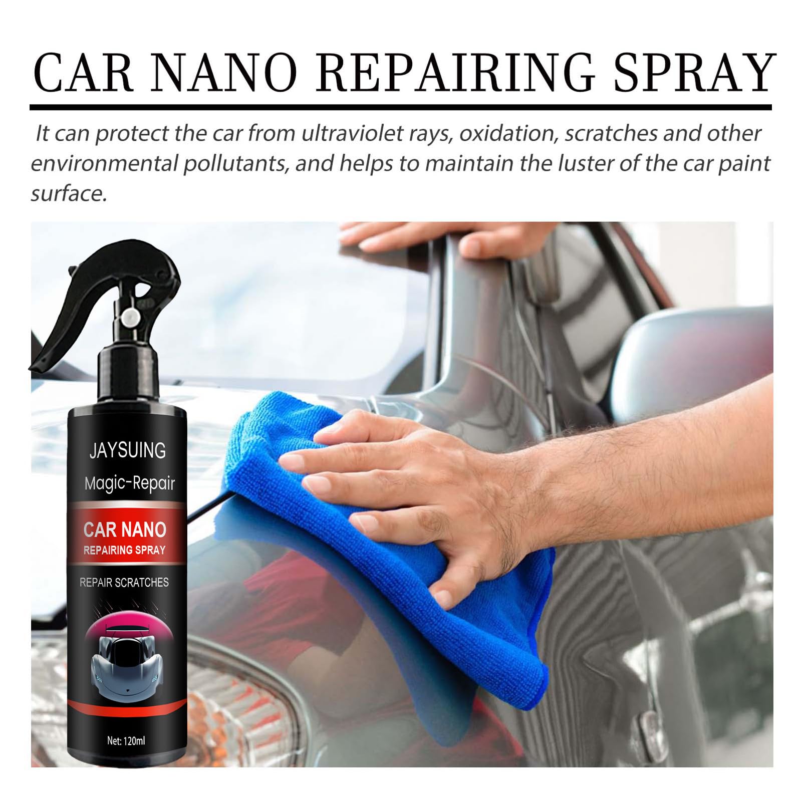 Car Slight Scratch Repair Spray, Car Coating Spray, Dustproof Car Nano Coating Polish, Auto Scratch Removal Paint Scratch Spray, Waterless, Anti-Pollution Liquid, Sealing Glaze Coating Agent