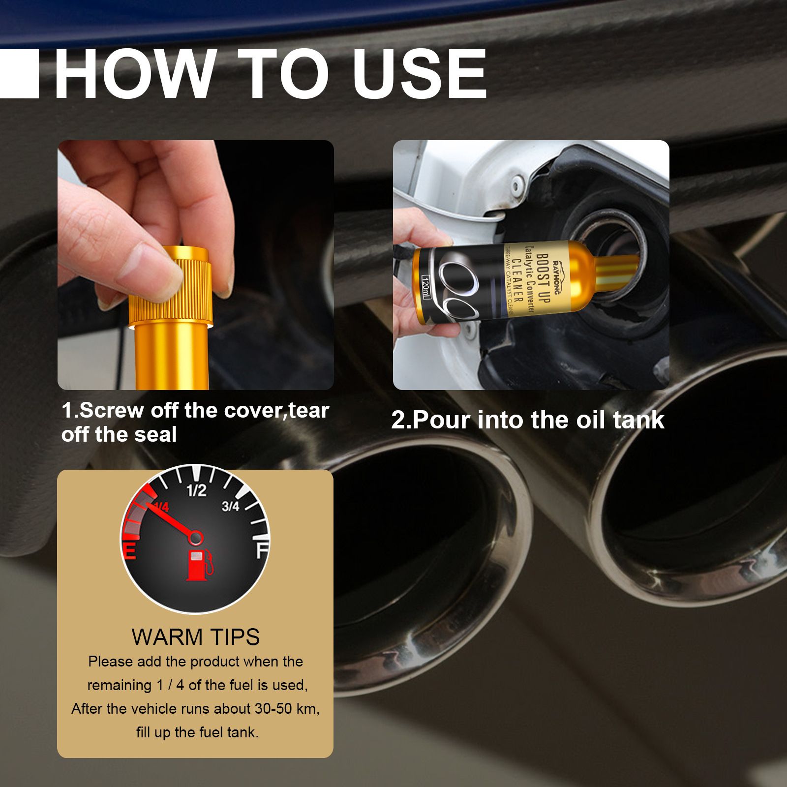 Boost Up Catalytic Converter Cleaner,Fuel and Exhaust System Deep Cleaner, Removal Carbon Deposit，Fuel Oil Sludge Treat-ment,Oil Tank Sludge Treat-ment,Multipurpose Engine, Three-way Catalyst Cleane
