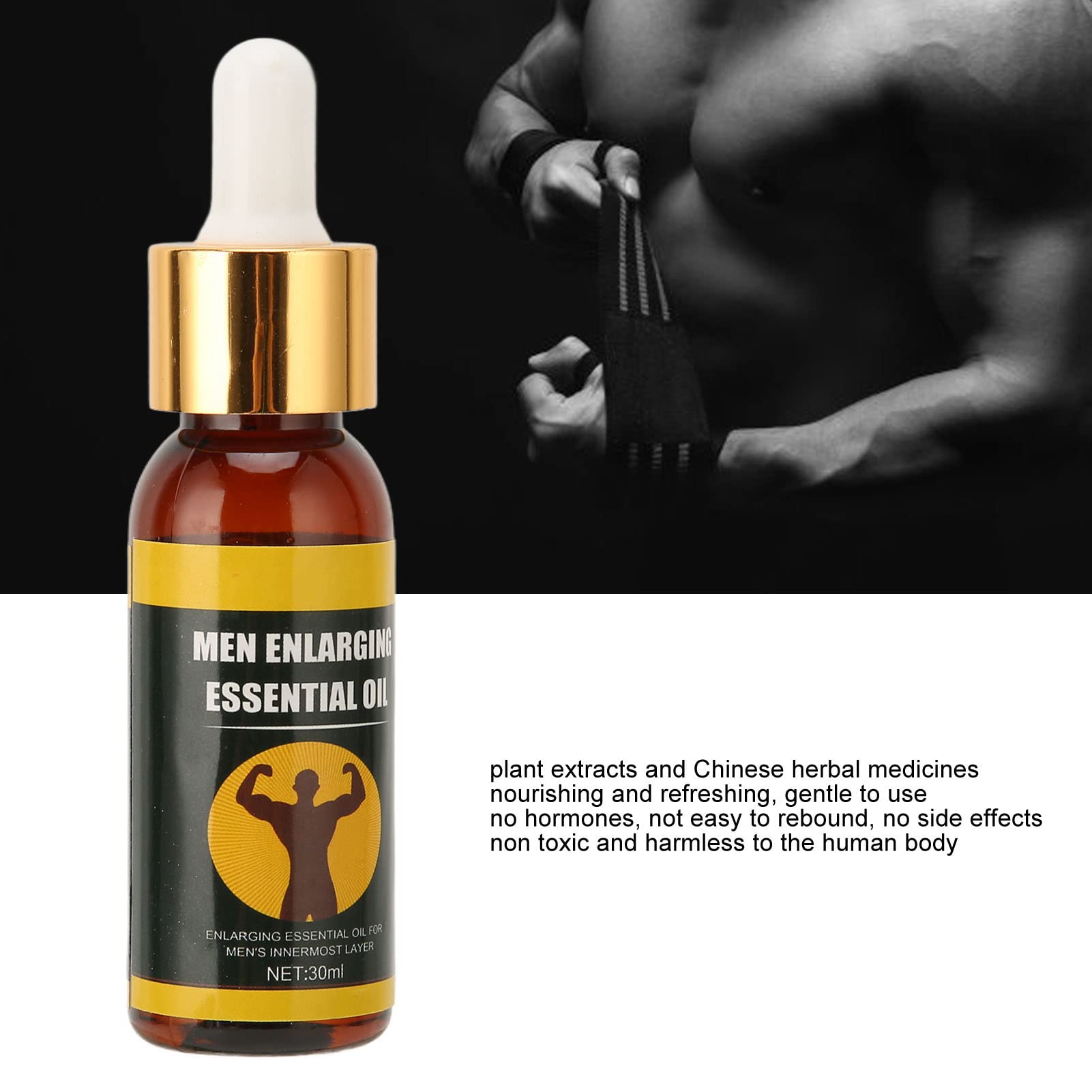 Men Health Massage Oil,Man Cock Massage Enlargement，Penis Thickening，Dick Larger，Phallus Thicker Longer Growth Stronger，Men's Genital Enhancement