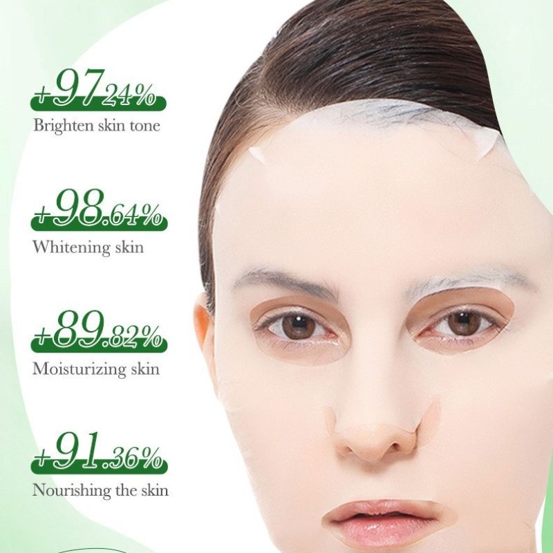 5pcs aloe vera face mask -sadoer skin care set natural plants - moisturize hydrating brightening whitening acne treatment | firming anti-wrinkle deeply nourish smooth anti-dark repair skin