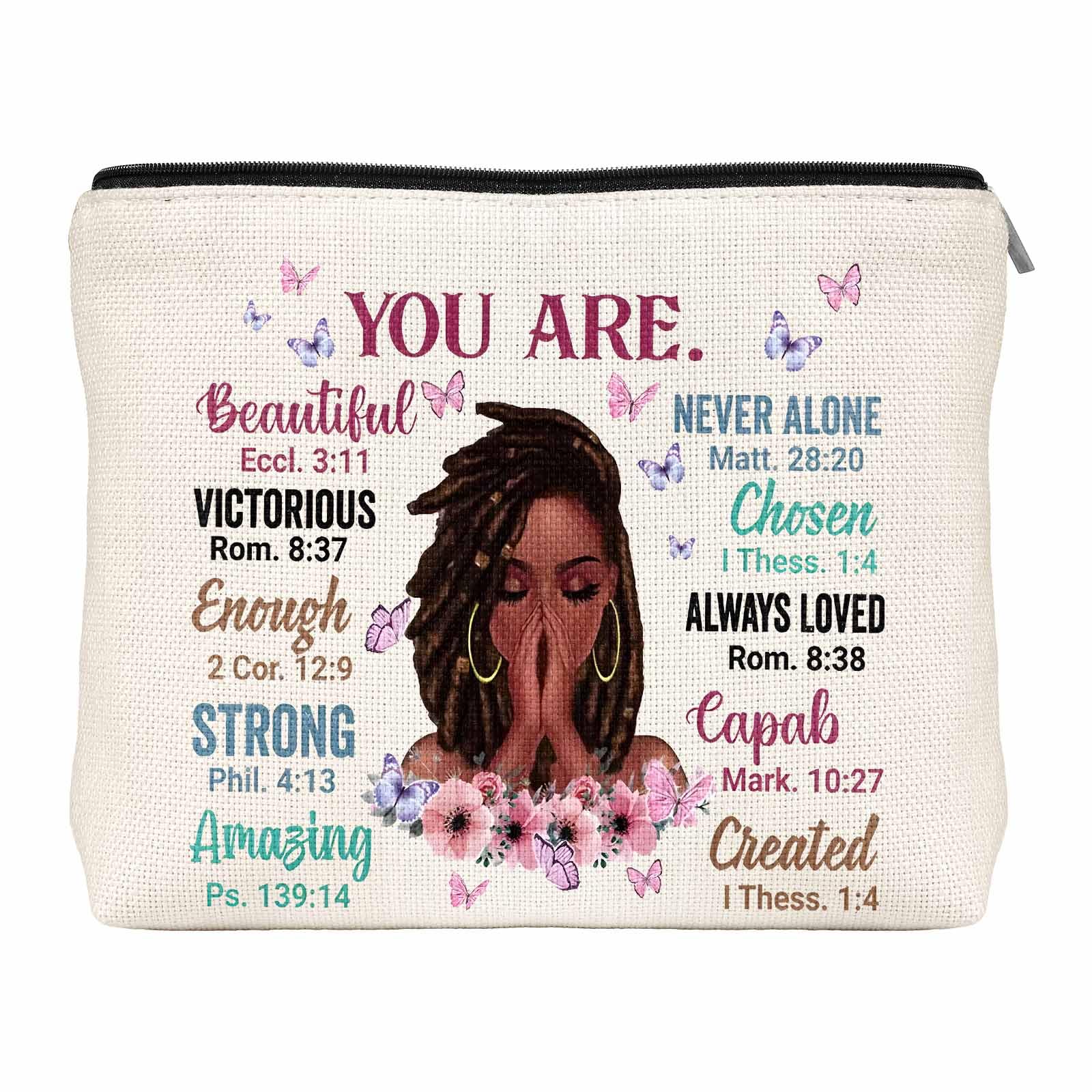 Women Purse,Makeup Bag,Travel Toiletry Bag,Zipper Pouch,Women Inspirational Bag,Femal Religious Cosmetic Bags,Spiritual Biblical Bag,Christian Bag,Birthday Christmas Mothers Day Gifts
