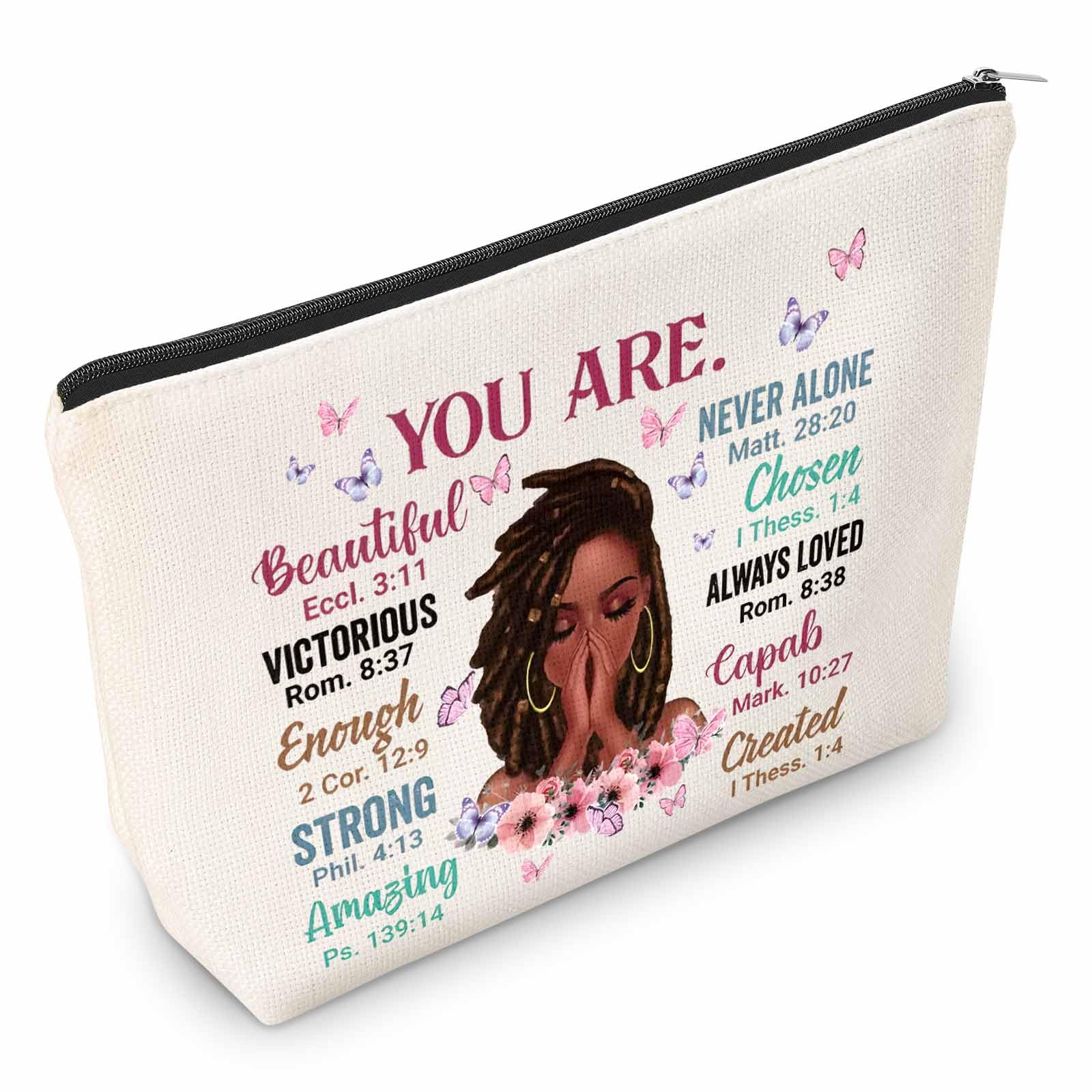 Women Purse,Makeup Bag,Travel Toiletry Bag,Zipper Pouch,Women Inspirational Bag,Femal Religious Cosmetic Bags,Spiritual Biblical Bag,Christian Bag,Birthday Christmas Mothers Day Gifts