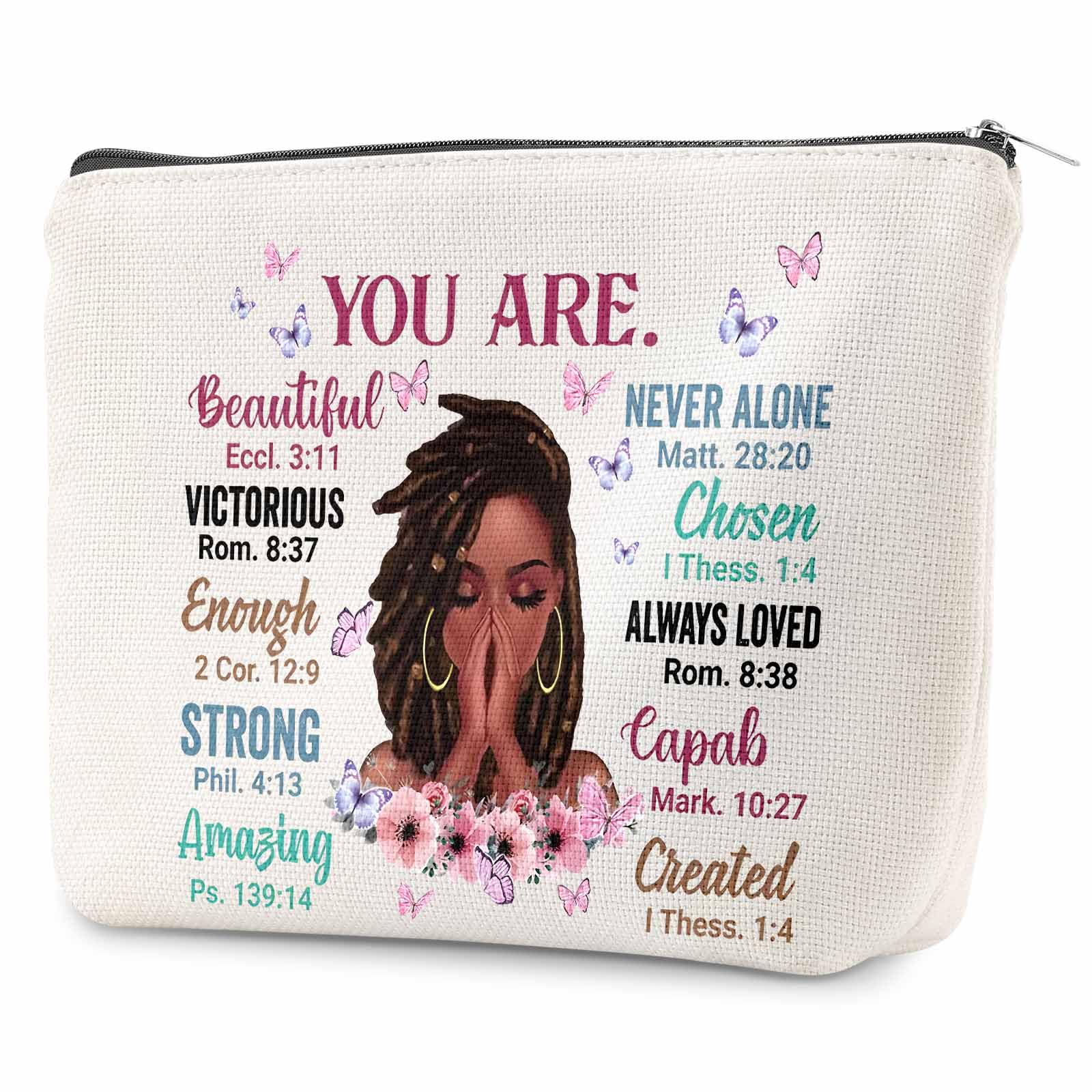 Women Purse,Makeup Bag,Travel Toiletry Bag,Zipper Pouch,Women Inspirational Bag,Femal Religious Cosmetic Bags,Spiritual Biblical Bag,Christian Bag,Birthday Christmas Mothers Day Gifts