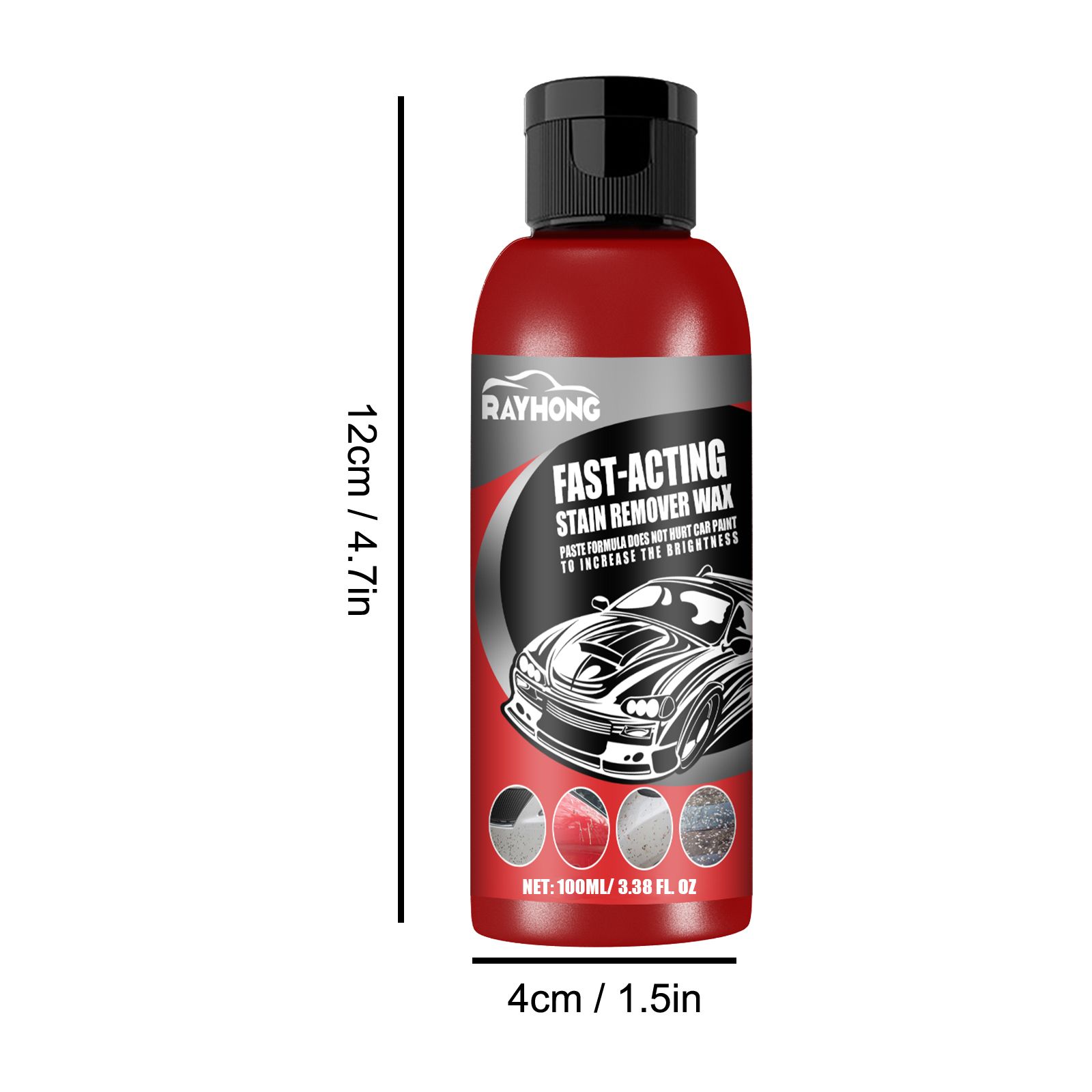 Car Fast-Acting Stain Remover Wax,Paste Formula Does Wot Eurt Car Prunt To Incbease The Brigmtmess,Automotive Remove Stubborn Stains Cleaning,Does Not Damage The Car Paint,Wipe Clean