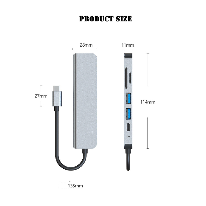 8/6/4in 1 USB HUBS Type-C Splitter To HDMI 4K Thunderbolt 3 Docking Station Laptop Adapter With PD SD TF RJ45 Card Reader PD Fast Charge for MacBook Laptop Computer