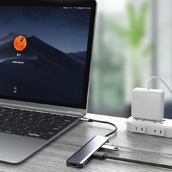 8/6/4in 1 USB HUBS Type-C Splitter To HDMI 4K Thunderbolt 3 Docking Station Laptop Adapter With PD SD TF RJ45 Card Reader PD Fast Charge for MacBook Laptop Computer