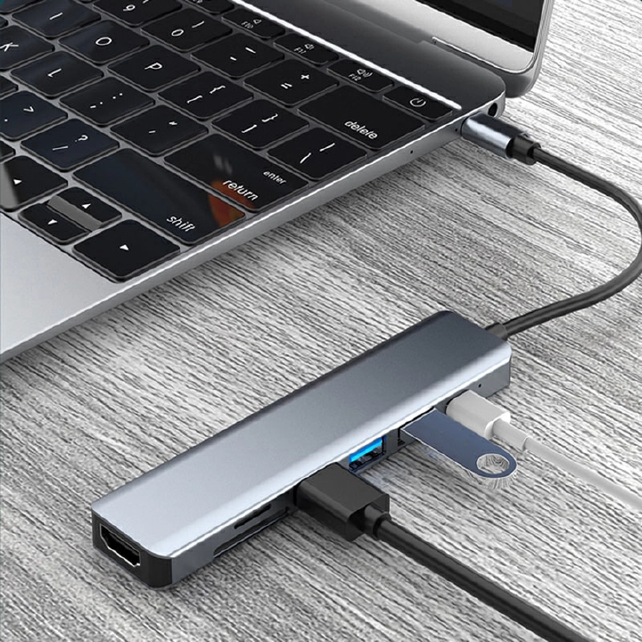 8/6/4in 1 USB HUBS Type-C Splitter To HDMI 4K Thunderbolt 3 Docking Station Laptop Adapter With PD SD TF RJ45 Card Reader PD Fast Charge for MacBook Laptop Computer