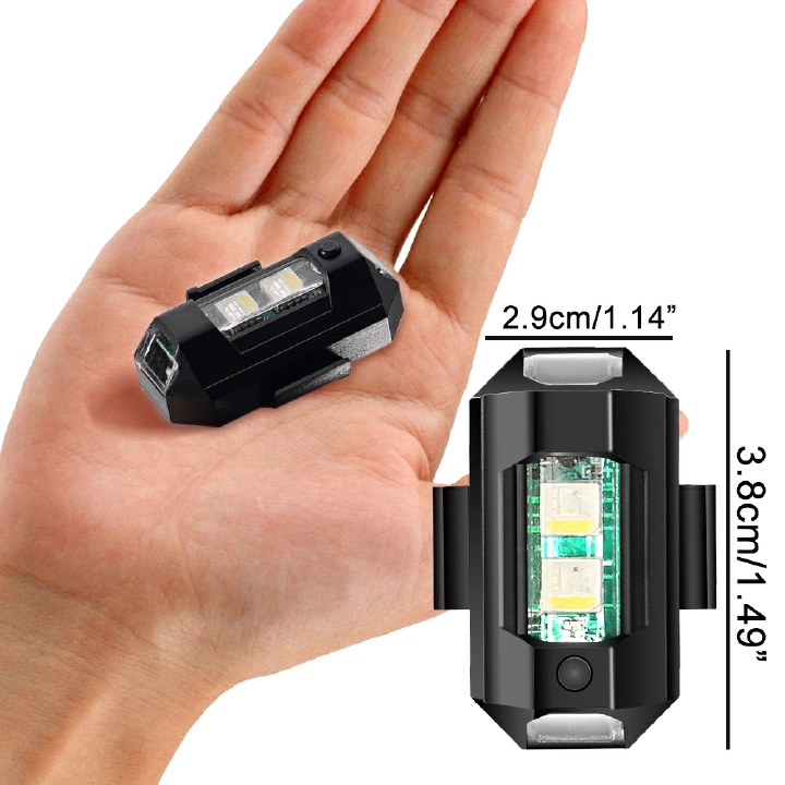 5PCS Motorcycle/Bicycle/Car Cool Colorful Variations LED Light，Anti-collision Warning Light,Mini Signal Light,Drone with Strobe Light,7 Colors Turn Signal Indicator