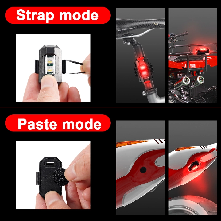 5PCS Motorcycle/Bicycle/Car Cool Colorful Variations LED Light，Anti-collision Warning Light,Mini Signal Light,Drone with Strobe Light,7 Colors Turn Signal Indicator