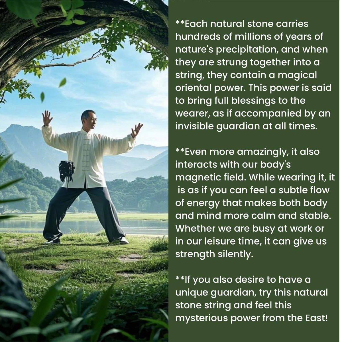 Eastern Traditional Culture Bracelets，Natural Stone Blessing Bracelets，Oriental Millennium Cultural Jewelry，Gathering And Blessing Of Natural Spiritual Energy，Men/Women Jewellery